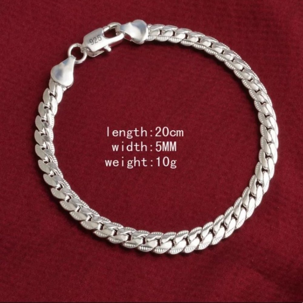 8 inches long 925 Sterling Silver Braided Snake Bracelet